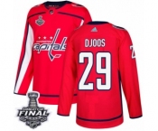 Youth Adidas Washington Capitals #29 Christian Djoos Authentic Red Home 2018 Stanley Cup Final NHL Jersey