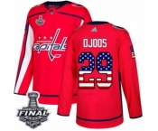 Youth Adidas Washington Capitals #29 Christian Djoos Authentic Red USA Flag Fashion 2018 Stanley Cup Final NHL Jersey