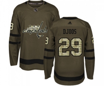 Youth Adidas Washington Capitals #29 Christian Djoos Premier Green Salute to Service NHL Jersey