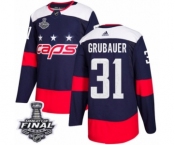 Youth Adidas Washington Capitals #31 Philipp Grubauer Authentic Navy Blue 2018 Stadium Series 2018 Stanley Cup Final NHL Jersey