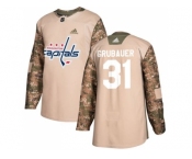 Youth Adidas Washington Capitals #31 Philipp Grubauer Camo Authentic 2017 Veterans Day Stitched NHL Jersey