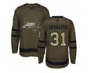 Youth Adidas Washington Capitals #31 Philipp Grubauer Green Salute to Service Stitched NHL Jersey