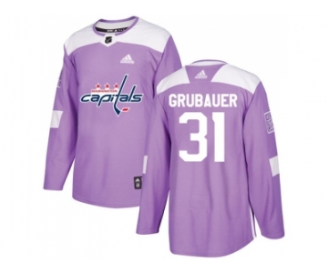 Youth Adidas Washington Capitals #31 Philipp Grubauer Purple Authentic Fights Cancer Stitched NHL Jersey