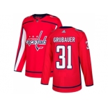 Youth Adidas Washington Capitals #31 Philipp Grubauer Red Home Authentic Stitched NHL Jersey