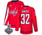 Youth Adidas Washington Capitals #32 Dale Hunter Authentic Red Home 2018 Stanley Cup Final NHL Jersey