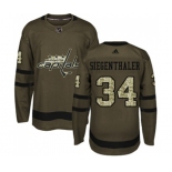 Youth Adidas Washington Capitals #34 Jonas Siegenthaler Authentic Green Salute to Service NHL Jersey