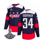 Youth Adidas Washington Capitals #34 Jonas Siegenthaler Authentic Navy Blue 2018 Stadium Series 2018 Stanley Cup Final Champions NHL Jersey