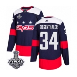 Youth Adidas Washington Capitals #34 Jonas Siegenthaler Authentic Navy Blue 2018 Stadium Series 2018 Stanley Cup Final NHL Jersey