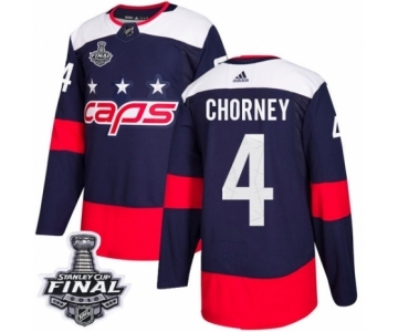 Youth Adidas Washington Capitals #4 Taylor Chorney Authentic Navy Blue 2018 Stadium Series 2018 Stanley Cup Final NHL Jersey