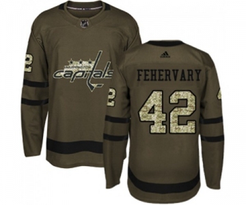 Youth Adidas Washington Capitals #42 Martin Fehervary Authentic Green Salute to Service NHL Jersey