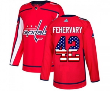 Youth Adidas Washington Capitals #42 Martin Fehervary Authentic Red USA Flag Fashion NHL Jersey