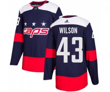 Youth Adidas Washington Capitals #43 Tom Wilson Authentic Navy Blue 2018 Stadium Series NHL Jersey