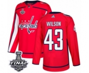 Youth Adidas Washington Capitals #43 Tom Wilson Authentic Red Home 2018 Stanley Cup Final NHL Jersey