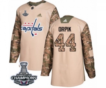 Youth Adidas Washington Capitals #44 Brooks Orpik Authentic Camo Veterans Day Practice 2018 Stanley Cup Final Champions NHL Jersey