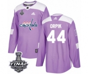 Youth Adidas Washington Capitals #44 Brooks Orpik Authentic Purple Fights Cancer Practice 2018 Stanley Cup Final NHL Jersey