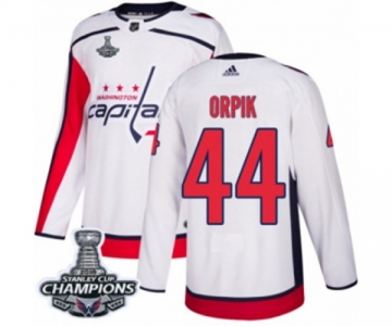 Youth Adidas Washington Capitals #44 Brooks Orpik Authentic White Away 2018 Stanley Cup Final Champions NHL Jersey