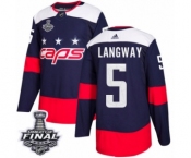 Youth Adidas Washington Capitals #5 Rod Langway Authentic Navy Blue 2018 Stadium Series 2018 Stanley Cup Final NHL Jersey