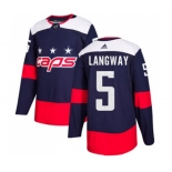 Youth Adidas Washington Capitals #5 Rod Langway Authentic Navy Blue 2018 Stadium Series NHL Jersey