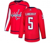 Youth Adidas Washington Capitals #5 Rod Langway Premier Red Home NHL Jersey