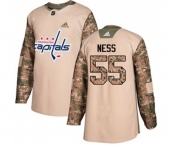 Youth Adidas Washington Capitals #55 Aaron Ness Authentic Camo Veterans Day Practice NHL Jersey