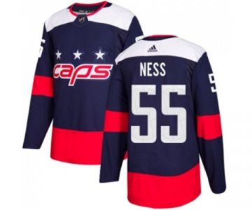 Youth Adidas Washington Capitals #55 Aaron Ness Authentic Navy Blue 2018 Stadium Series NHL Jersey