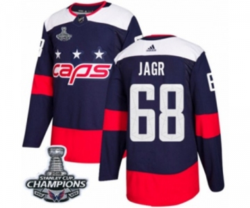 Youth Adidas Washington Capitals #68 Jaromir Jagr Authentic Navy Blue 2018 Stadium Series 2018 Stanley Cup Final Champions NHL Jersey