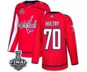 Youth Adidas Washington Capitals #70 Braden Holtby Authentic Red Home 2018 Stanley Cup Final NHL Jersey