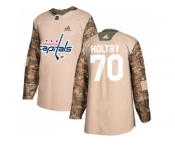 Youth Adidas Washington Capitals #70 Braden Holtby Camo Authentic 2017 Veterans Day Stitched NHL Jersey