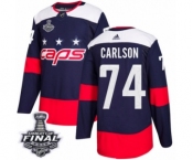 Youth Adidas Washington Capitals #74 John Carlson Authentic Navy Blue 2018 Stadium Series 2018 Stanley Cup Final NHL Jersey