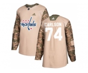 Youth Adidas Washington Capitals #74 John Carlson Camo Authentic 2017 Veterans Day Stitched NHL Jersey