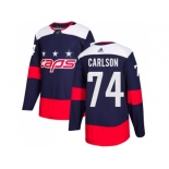 Youth Adidas Washington Capitals #74 John Carlson Navy Authentic 2018 Stadium Series Stitched NHL Jersey