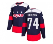 Youth Adidas Washington Capitals #74 John Carlson Navy Authentic 2018 Stadium Series Stitched NHL Jersey