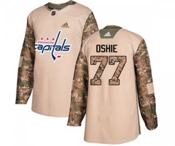 Youth Adidas Washington Capitals #77 T.J. Oshie Authentic Camo Veterans Day Practice NHL Jersey