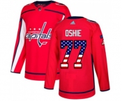 Youth Adidas Washington Capitals #77 T.J. Oshie Authentic Red USA Flag Fashion NHL Jersey