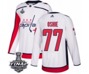 Youth Adidas Washington Capitals #77 T.J. Oshie Authentic White Away 2018 Stanley Cup Final NHL Jersey