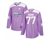 Youth Adidas Washington Capitals #77 T.J. Oshie Purple Authentic Fights Cancer Stitched NHL Jersey