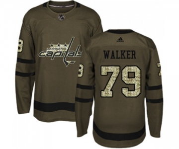 Youth Adidas Washington Capitals #79 Nathan Walker Authentic Green Salute to Service NHL Jersey