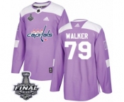 Youth Adidas Washington Capitals #79 Nathan Walker Authentic Purple Fights Cancer Practice 2018 Stanley Cup Final NHL Jersey