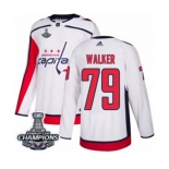 Youth Adidas Washington Capitals #79 Nathan Walker Authentic White Away 2018 Stanley Cup Final Champions NHL Jersey