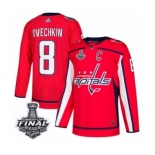 Youth Adidas Washington Capitals #8 Alex Ovechkin Authentic Red Home 2018 Stanley Cup Final NHL Jersey