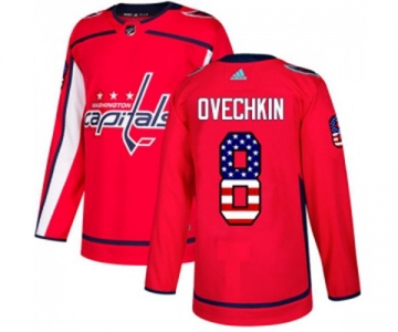 Youth Adidas Washington Capitals #8 Alex Ovechkin Authentic Red USA Flag Fashion NHL Jersey