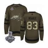 Youth Adidas Washington Capitals #83 Jay Beagle Authentic Green Salute to Service 2018 Stanley Cup Final NHL Jersey