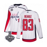 Youth Adidas Washington Capitals #83 Jay Beagle Authentic White Away 2018 Stanley Cup Final NHL Jersey