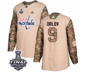 Youth Adidas Washington Capitals #9 Dmitry Orlov Authentic Camo Veterans Day Practice 2018 Stanley Cup Final NHL Jersey