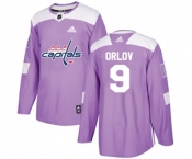 Youth Adidas Washington Capitals #9 Dmitry Orlov Authentic Purple Fights Cancer Practice NHL Jersey