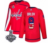 Youth Adidas Washington Capitals #9 Dmitry Orlov Authentic Red USA Flag Fashion 2018 Stanley Cup Final NHL Jersey