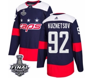 Youth Adidas Washington Capitals #92 Evgeny Kuznetsov Authentic Navy Blue 2018 Stadium Series 2018 Stanley Cup Final NHL Jersey