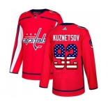 Youth Adidas Washington Capitals #92 Evgeny Kuznetsov Authentic Red USA Flag Fashion NHL Jersey