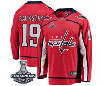 Youth Washington Capitals #19 Nicklas Backstrom Fanatics Branded Red Home Breakaway 2018 Stanley Cup Final Champions NHL Jersey