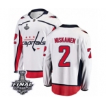 Youth Washington Capitals #2 Matt Niskanen Fanatics Branded White Away Breakaway 2018 Stanley Cup Final NHL Jersey